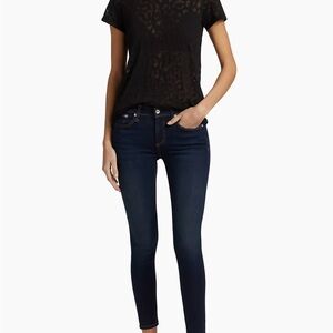 Rag & Bone Nina High-rise Ankle Skinny Black Jeans size 25